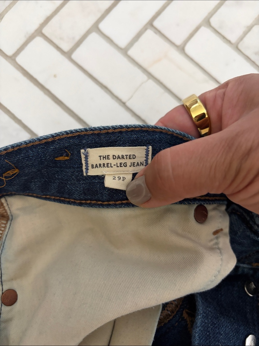 Madewell Women's Darted Barrel Jeans in Leeds Wash 29P softdrape edit - Picture 2 of 2